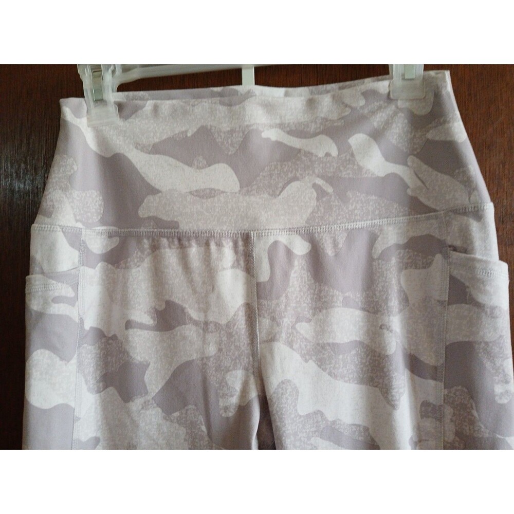RBX Active Leggings Cell Pockets White/Grey Camo High Waist YOGA Workout Large - Picture 5 of 16